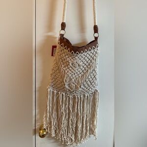 Bohemian Cream Fringe Bohemian Bag Free People